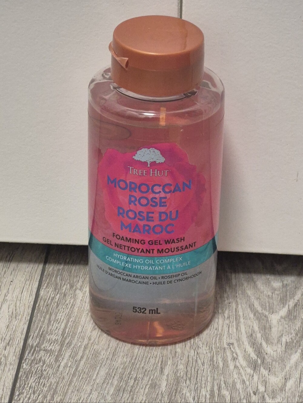 Tree Hut Moroccan Rose Foaming Gel Body Wash Hydrating Shower 18 fl oz pink